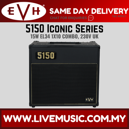 EVH 5150 Iconic Series 15W 1x10 EL34 Guitar Amplifier Head, 230V UK