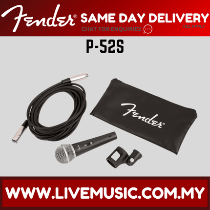 Fender P-52S Dynamic Microphone Kit, Black ( P52S / P 52S )