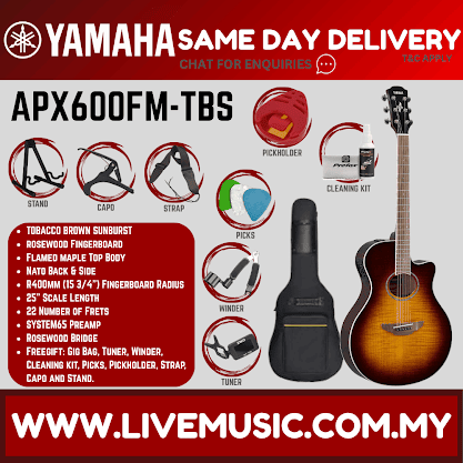 Yamaha APX600FM Flame Maple Top Acoustic-Electric Guitar - Tobaco Brown Sunburst / Amber  ( APX-600FM / APX 600FM )