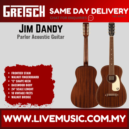 Gretsch Jim Dandy Parlor Acoustic Guitar, Frontier Stain