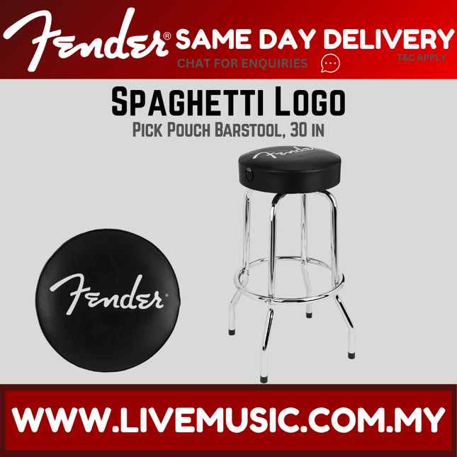 Fender Spaghetti Logo Pick Holder Barstool, 30-Inch