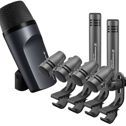 Sennheiser E600 Drum Microphone Pack with Kick Drum Mic, 4 Snare/Tom Mics, 2 Condenser Mics & Aluminum Case (E-600)