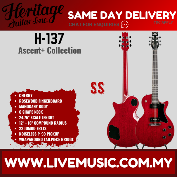 Heritage Ascent+ Collection H-137 Electric Guitar-Cherry (H137 H 137)