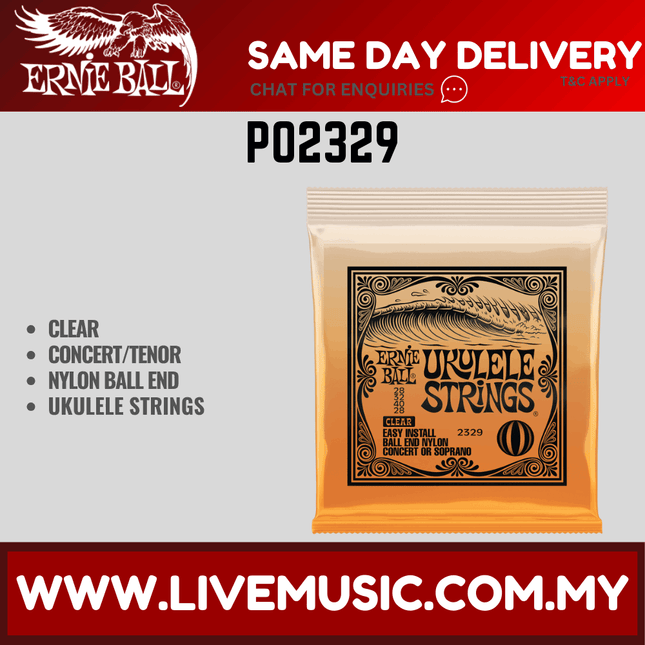 Ernie Ball 2329 Clear Ball End Nylon Ukulele Strings