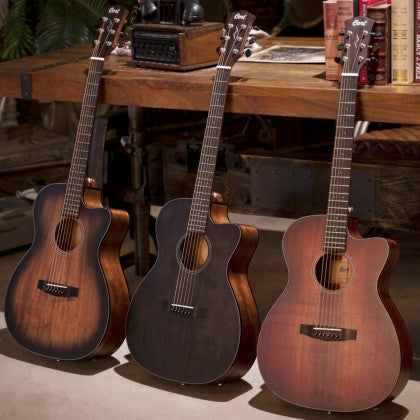 Cort Core-OC Mahogany All-Solid Acoustic-Electric Guitar with Bag - Open Pore Black Burst (CoreOC/CORE)