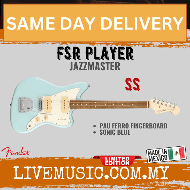 Fender FSR Player Jazzmaster Electric Guitar, Pau Ferro FB, Sonic Blue