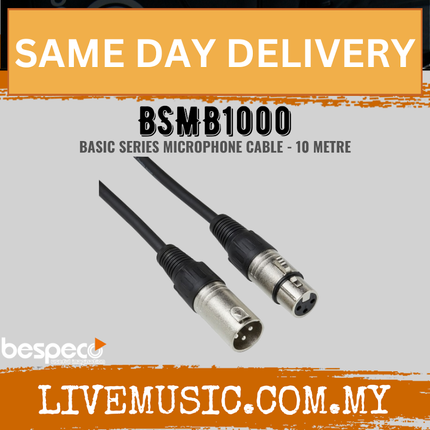 Bespeco BSMB1000 10 Metres (XLR Male – XLR Female) Microphone Cable