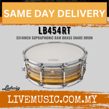 Ludwig LB454RT 5x14inch Supraphonic Raw Brass Snare Drum