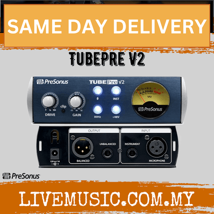 PreSonus TubePre V2 1-Channel Tube Preamplifier/DI Box (TubePreV2)