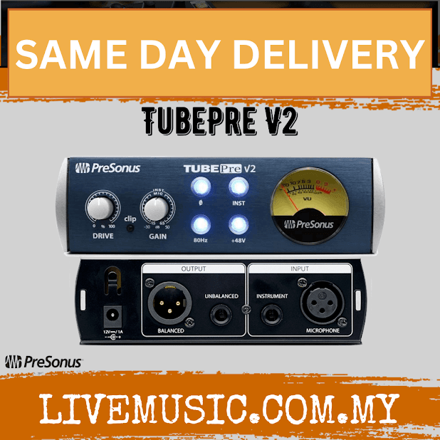 PreSonus TubePre V2 1-Channel Tube Preamplifier/DI Box (TubePreV2)