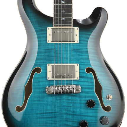 PRS SE Hollowbody II Piezo Electric Guitar with Case - Peacock Blue Smokeburst