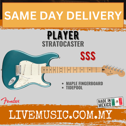 Fender Player Stratocaster Electric Guitar, Maple Fretboard - Tide Pool