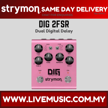Strymon DIG 2FSR Dual Digital Delay Guitar Effects Pedal