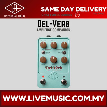 Universal Audio Del-Verb Ambience Companion Reverb and Delay Pedal ( Del Verb / DelVerb )