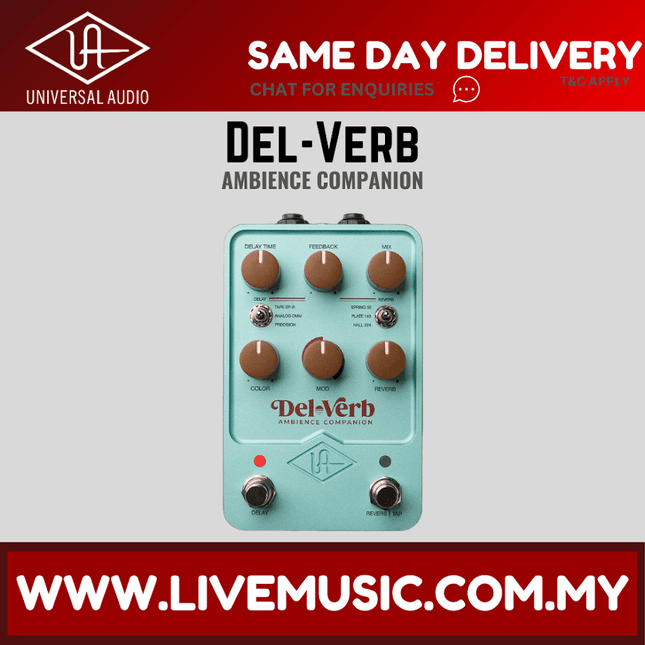 Universal Audio Del-Verb Ambience Companion Reverb and Delay Pedal ( Del Verb / DelVerb )