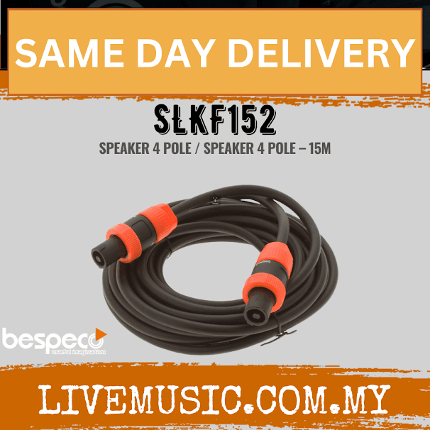 Bespeco SLKF152 Silos Series Passive Speaker 4 Poles Speaker Connector 15M ( SLKF 152 / SLKF-152 )