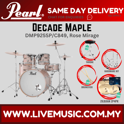 Pearl Decade Maple DMP925SP/C 5-Piece Drum Set with Zildjian ZP4PK Cymbals Set and Hardware