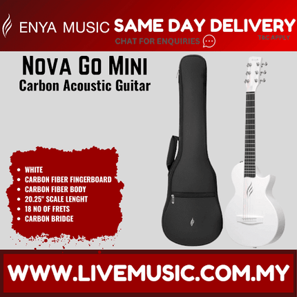 Enya Nova Go Mini Carbon 30” Travel Guitar With Bag - ( NOVAGOMINI / NOVAGO-MINI )