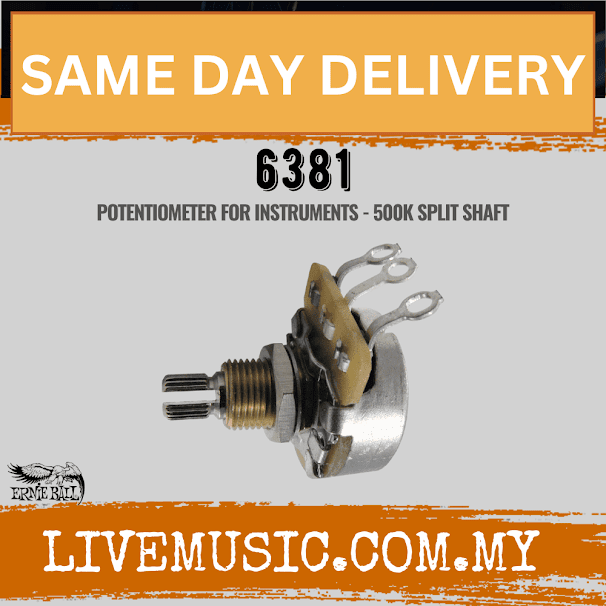 Ernie Ball 6381 500k Split Shaft Potentiometer for Instruments