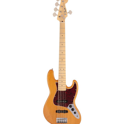 Fender Japan Hybrid II Jazz Bass V Guitar, Maple Fretboard with FREE Gig Bag - Vintage Natural