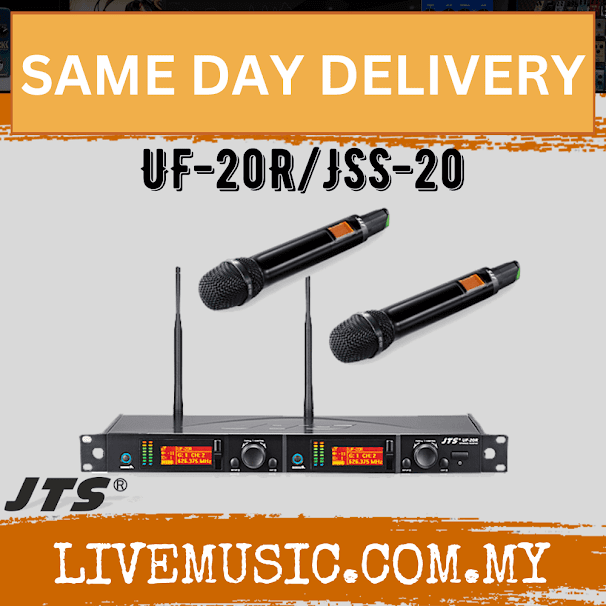 JTS UF-20R/JSS-20  Dual channel wideband true diversity wireless system (Handheld transmitter with cardiod capsule)