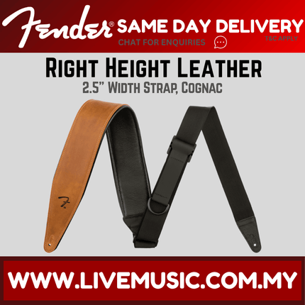 Fender Right Height Guitar Strap, Cognac