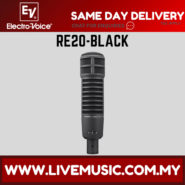 Electro-Voice RE20 Dynamic Broadcast Microphone with Variable-D - Black ( RE-20 / RE 20 )