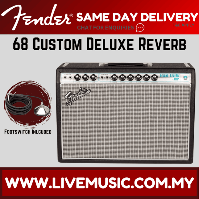 Fender 68 Custom Deluxe Reverb 22 Watt 1x12 inch Tube Guitar Combo Amplifier