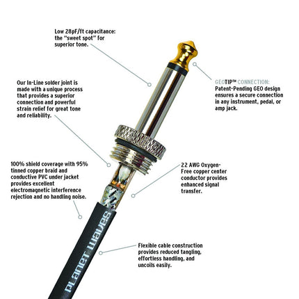 D'Addario PW-AMSK-10 Planet Waves American Stage Kill Switch Instrument Cable - 10 feet (PWAMSK10/DAddario)