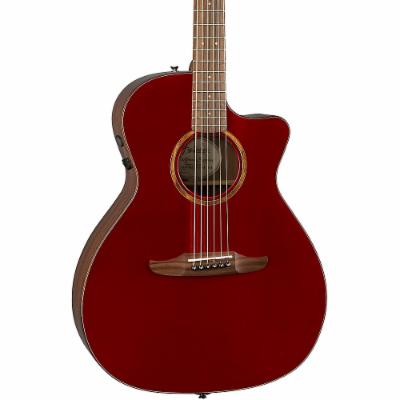 Fender California Newporter Classic Medium-Sized Acoustic-Electric Guitar with Bag - Hot Rod Red Metallic