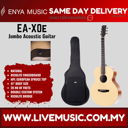 Enya EA-X0 EQ 41" Transacoustic Grand Auditorium Europe Spruce Top Acoustic Electric Guitar with Gig Bag ( EAX0 EA X0 )