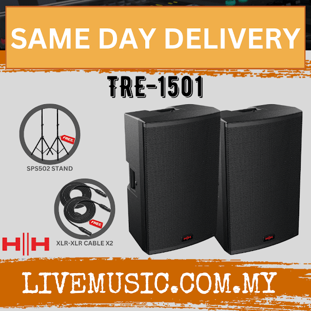 HH ELECTRONIC TENSOR TRE-1501 Active Moulded Speaker With Speaker Stand And Cable - Each / Pair ( TRE 1501 / TRE1501 )