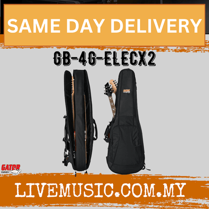 Gator GB-4G-ElecX2 Series Gig Bag for TWO Electric Guitars (GB4GELEC2X)