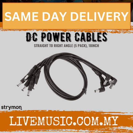Strymon DC Power Cables, Straight to Right Angle (5 pack), 18inch