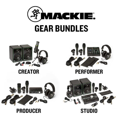Mackie Studio Bundle, Big Knob Studio Audio Interface, CR3-X Monitors, And EM-91C Microphone And Mic Stand (CR3X/EM91C)