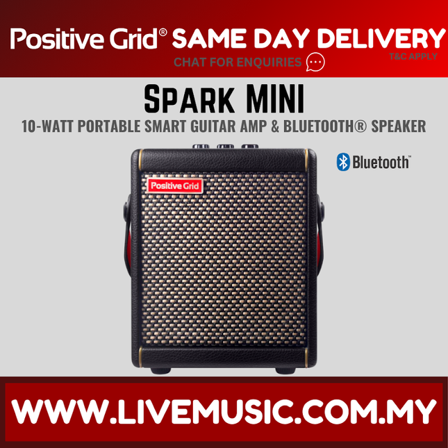 Positive Grid Spark Mini Smart Portable Guitar Amplifier 10 Watts with Bluetooth - Black / White ( SparkMini )