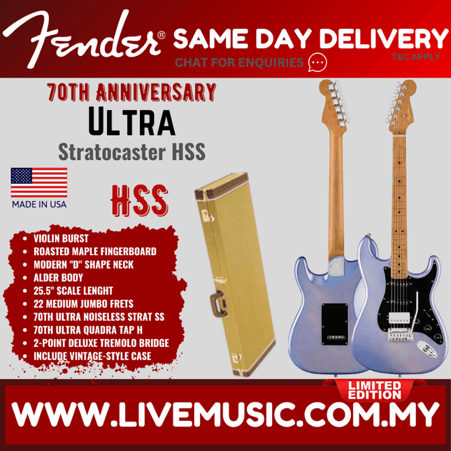 Amethyst Ultra Stratocaster electric guitar with maple fretboard, limited edition