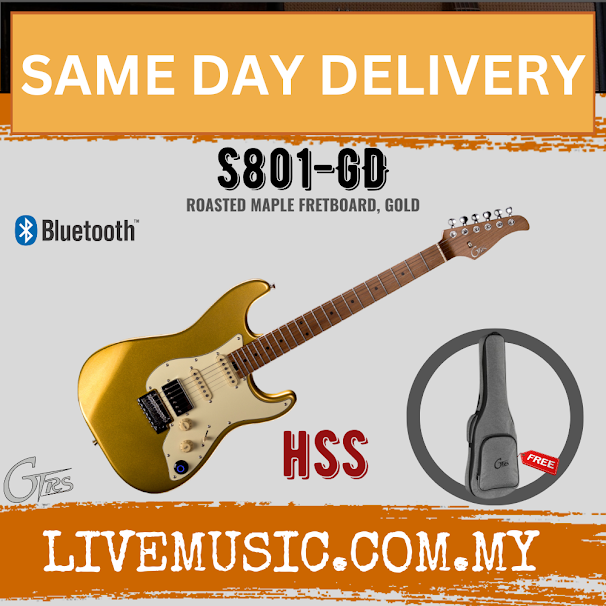 GTRS S801-GD Intelligent Electric Guitar Roated Maple FB, Gold