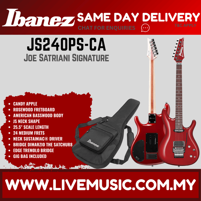 Ibanez Joe Satriani Signature JS240PS - Candy Apple (JS240PS-CA)