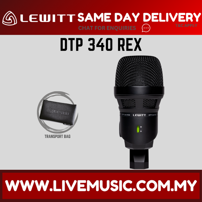 Lewitt DTP 340 REX Dynamic Bass Instrument Microphone (DTP-340 REX / DTP340REX)