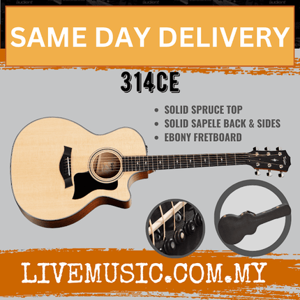 Taylor 314ce V-Class Grand Auditorium Acoustic Guitar, Natural