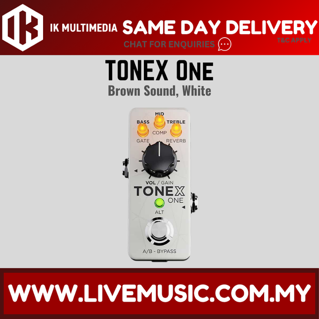 IK Multimedia TONEX ONE Brown Sound Amp Pedal, Limited Edition White