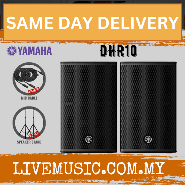 Yamaha DHR10 700-Watt 10" Powered Loudspeaker w/Speaker Stand - Pair ( DHR 10 / DHR-10 )