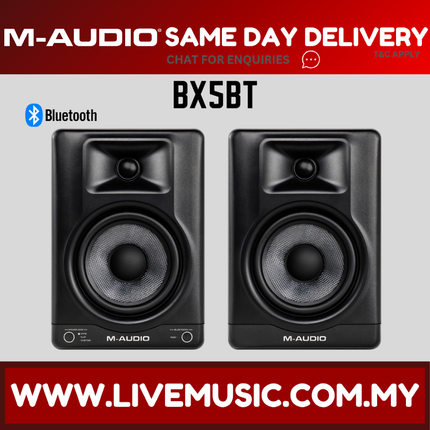 M-Audio BX5 BT 5 inch DSP-Enhanced, Desktop Powered Studio Monitor Pair with Bluetooth and App Control - Pair ( BX5BT )
