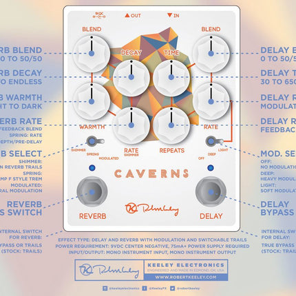 Keeley Caverns Delay & Reverb v2 Guitar Effects Pedal
