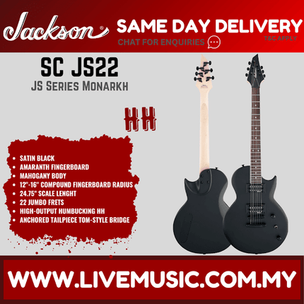 Jackson JS22 SC - JS Series Monarkh Electric Guitar - Satin Black (JS22 / JS 22)