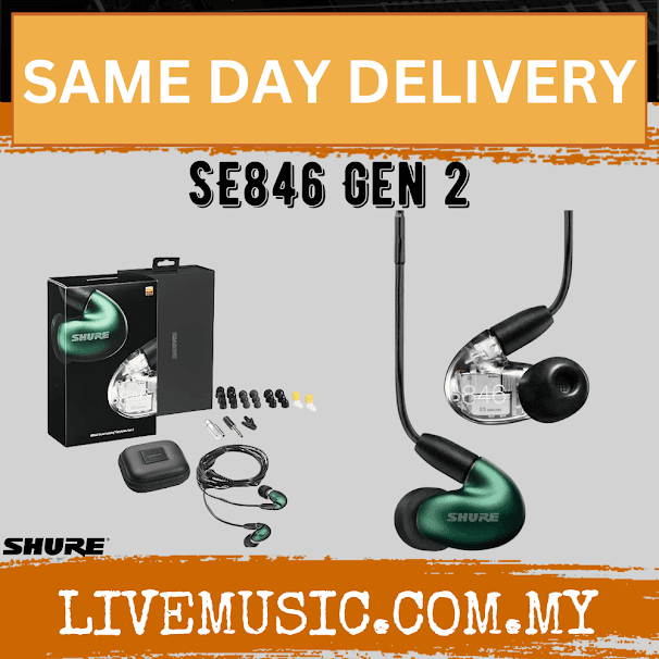 Shure SE846 Gen 2 Sound Isolating Earphones - Jade / Graphite / Clear