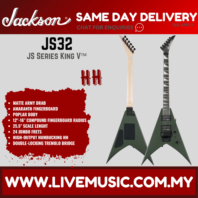 Jackson JS32 King V - JS Series Electric Guitar with Floyd Rose - Matte Army Drab (JS-32/JS 32-King V)