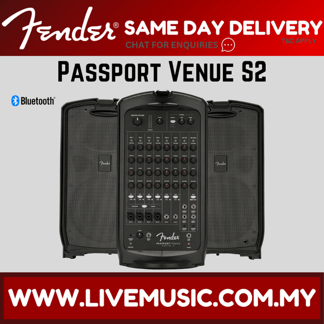 Fender Passport Venue 600W S2 Portable PA System, 230V UK