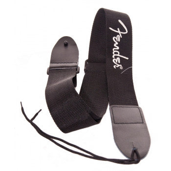 Fender 2inch Poly Guitar Strap, Black with Grey Logo